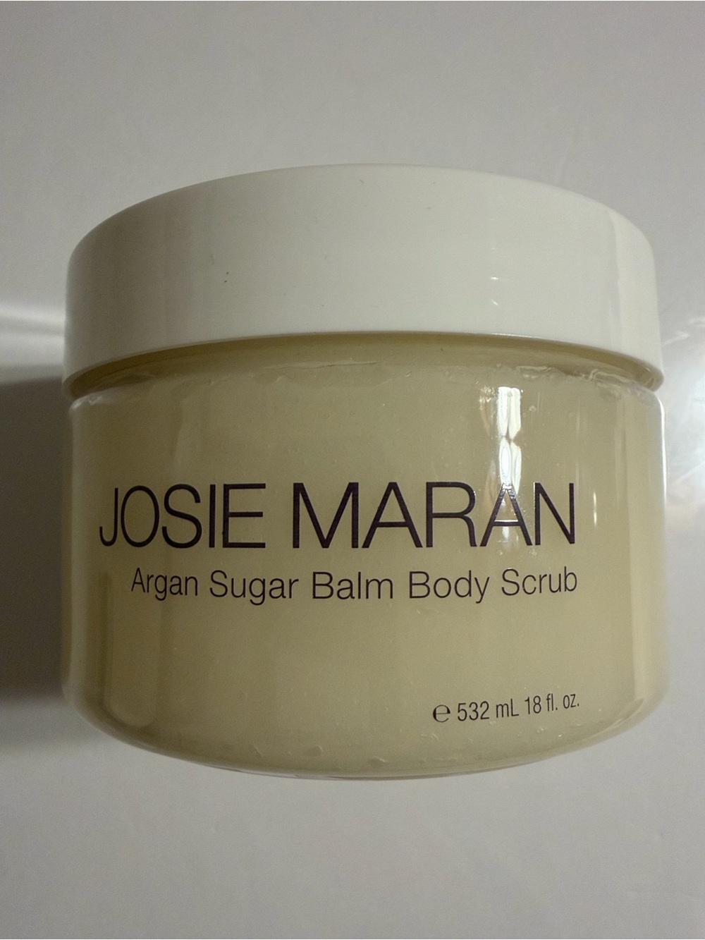 JOSIE MARAN. Argan Sugar Balm Body Scrub. Mega Size. 18oz/532ml.Sweet Clementine